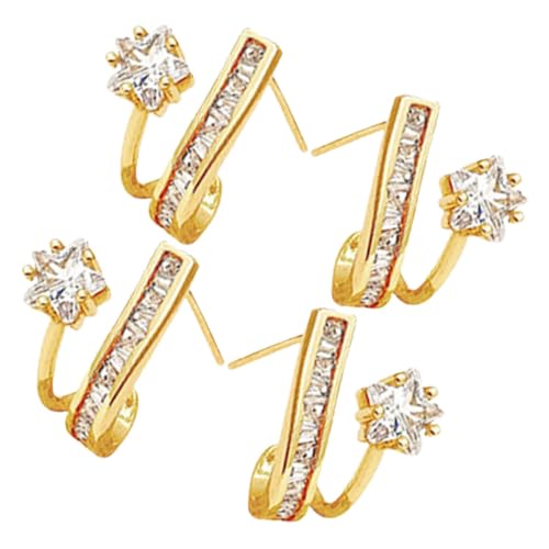 DIKACA 2 Paare Damen Ohrstecker Sterne Ohrhänger Ohrschmuck Modisch Robust für Alltag Party Hochzeit Geschenk von DIKACA