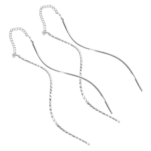 DIKACA 2 Paare Damen Spiral Ohrhänger aus Robustem Material Wavy Design Ästhetische Ohrschmuck Leichte Statement Ohrringe Vielseitig Kombinierbar Silberfarben Modisch und Elegant von DIKACA