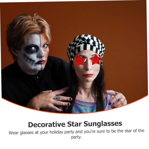 DIKACA 2 Paare Dekorative Fünf punkte sonnenbrillen Randloses Design Leichte Partybrille für Festivals Geburtstage Karneval und Fotospaß Modische UV schutzbrille für Damen und Herren von DIKACA