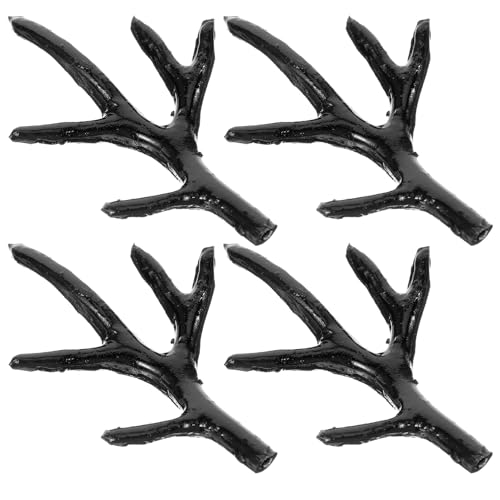 DIKACA 2 Paare Kunststoff Geweih Haarreif Leichtes DIY Haarschmuck für Kostüm Party Fest Dekoration Bruchfestes Schwarzes Rehgeweih Zubehör für Cosplay und Fotoshootings von DIKACA