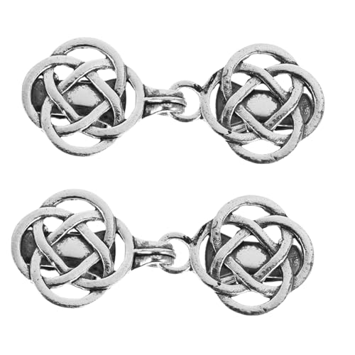 DIKACA 2 Paare Vintage Cardigan Clips Pulloververschluss Clips aus Zinklegierung mit Hohlmuster Vielseitige Strickjackenbroschen für Damen Hemden Kleider Schals Eleganter und Robuster von DIKACA