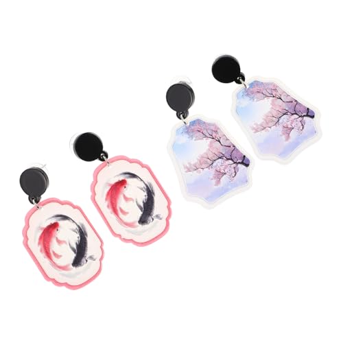 DIKACA 2 Paare Vintage Koi Muster Ohrringe Leichte Dangle Ohrringe im Asiatischen für Festliche Anlässe Täglichen Gebrauch DIKACA 2 Paare Vintage Koi Muster Ohrringe Leichte Dangle Ohrringe im Asiatischen für Festliche Anlässe Täglichen Gebrauch von DIKACA