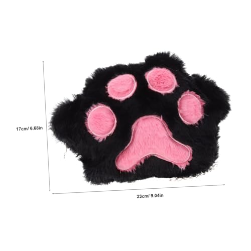 DIKACA 2 STÜCK Plüsch Crossbody Tasche Kleine Schultertaschen mit Reißverschluss Flauschige Katzenpfoten Design Tragbare Umhängetaschen für Mädchen Alltag und Party Zweifarbig von DIKACA