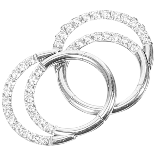 DIKACA 2 Stck Edelstahl Nasenring mit Weißen Zirkonia Dezentes Nasenpiercing Schmuck Komfortabler Nasenstecker für Damen und Damen Modisches Accessoire für Alltag und von DIKACA