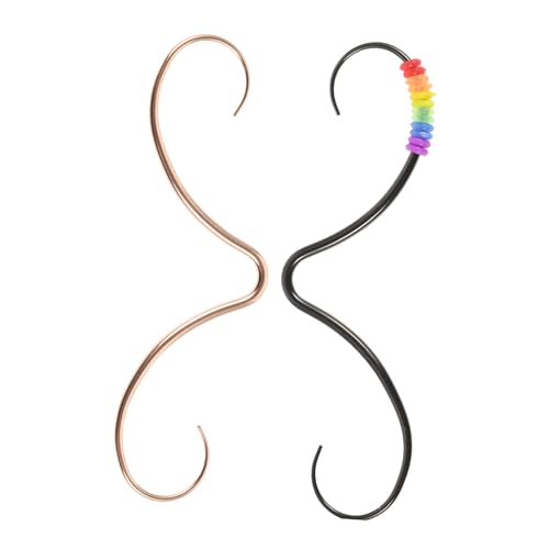 DIKACA 2 Stück Edelstahl Septum Ring Schnurrbart design Nasenpiercing Körper Schmuck Langlebig Komfortabel für Damen Herren Rosa Gold von DIKACA