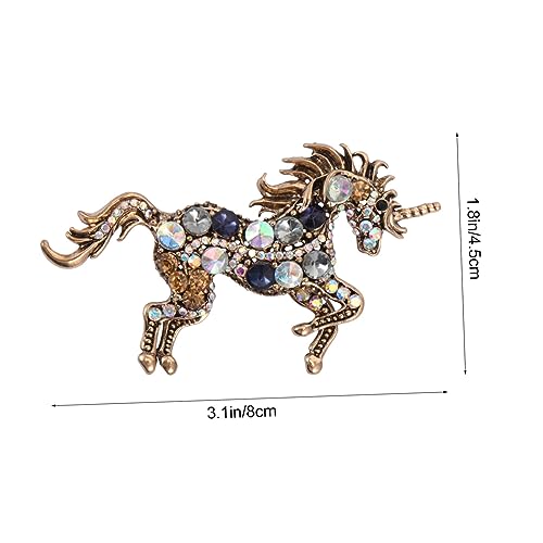 DIKACA 2 Stück Einhorn Broschen Kristallverzierung Kreative Hohlgearbeitete Anstecknadeln für Damen Modisches Schmuckaccessoire für Kleidung Taschen Schals Vielseitig für Partys und von DIKACA