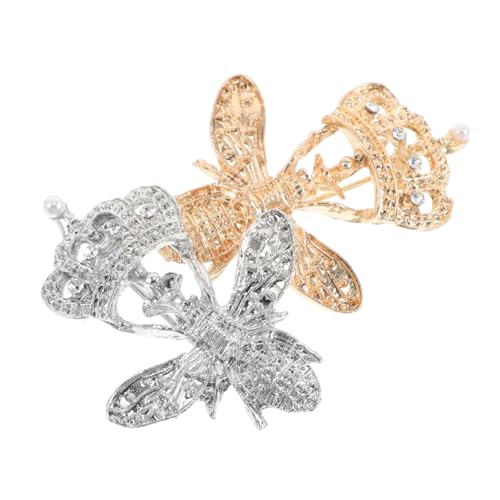 DIKACA 2 Stück Funkelnde Strass Labelnadel Zinklegierung für Frauen Bienenbrosche für Kleidung und Rucksack als von DIKACA