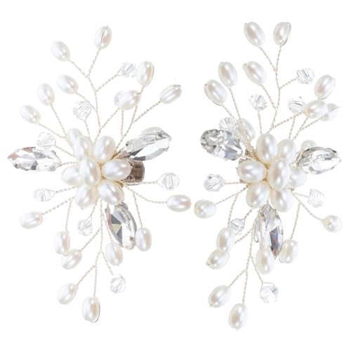 DIKACA 2 Stück Handgefertigte Perlen Strass Schuhclips Damen Abnehmbare Leichte Schmuckdekoration für High Heels und Festliche Anlässe Passend und Elegant von DIKACA