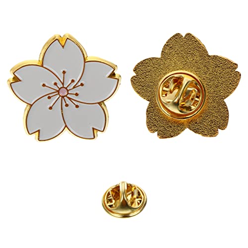 DIKACA 2 Stück Japanischer Stil Brosche Alloy Brooch mit Kirschblüten Motiv Leichte Damen Schmuck Pins für Party Hochzeit Valentinstag und Alltag Modische Cartoon Blüten Anstecker von DIKACA