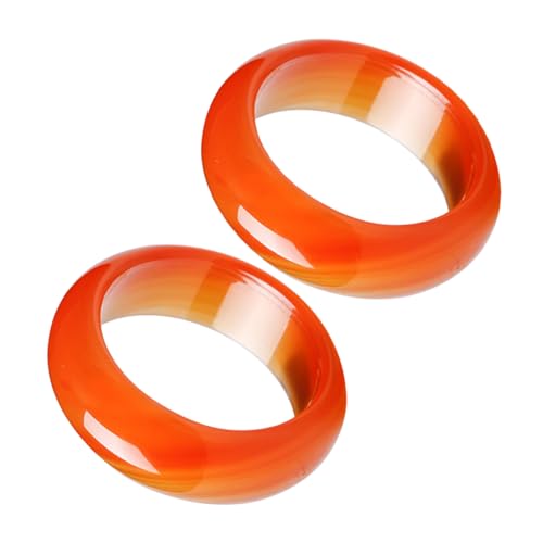 DIKACA 2 Stück Karneol Ringe für Natürlicher Achat Fingerring Leichtes Design Langlebig als Symbol Liebe für Hochzeit Alltag von DIKACA