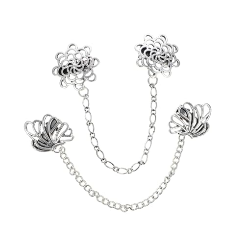 DIKACA 2 Stück Kragenkette aus Zinklegierung Anstecknadel für Anzug und Cardigan Clip Modisches Herren broschen Kleidung Dekoration Langlebig und Hautfreundlich von DIKACA