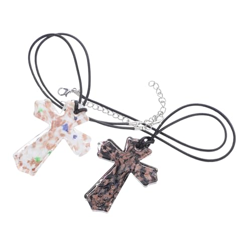 DIKACA 2 Stück Kreuz Anhänger Handgefertigt Modisches Kreuz Design Vielseitiger für Damen Herren DIY Schmuck Accessoire von DIKACA