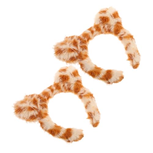 DIKACA 2 Stück Leopard Print Katzenohren Haarband Weich Flauschig Niedlich Tier Ohr Stirnband für Mädchen Spa Gesichtsreinigung Make Up Vielseitig für Partys und Alltag von DIKACA