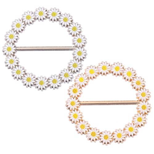 DIKACA 2 Stück Metall Kleider eckclip mit modischem Blumenmuster Vielseitiger Schal Kleidungs clip für Damen Langlebig und Dekorativ Geeignet Shirts Westen und Schals von DIKACA