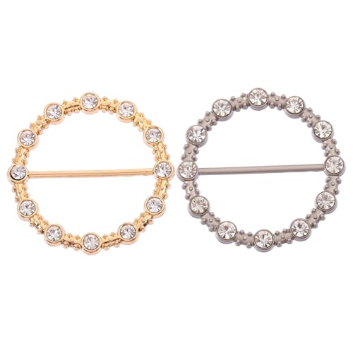 DIKACA 2 Stück Metall Schalring Clips Modische Runde Schal Clips Langlebige Eckknöpfe für Damen Vielseitig Einsetzbar für Seidenschals Hemden Pullover für Alltag und Festliche Anlässe von DIKACA