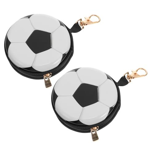 DIKACA 2 Stück Mini Geldbörse aus Blech mit Fußball-Motiv Kompakte Kleingeld Schlüssel-Aufbewahrungsbox Leichter Kleiner Organizer für Kleingeld und Zubehör Praktische Geschenkidee von DIKACA