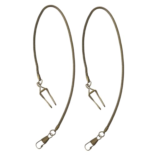 DIKACA 2 Stück Minimalistische Taschenuhrkette aus Metall Polierte Oberfläche Kompatibel mit Herren Taschenuhren Einfache Befestigung Stilvolles Design für Vielseitige Uhrenmodelle von DIKACA