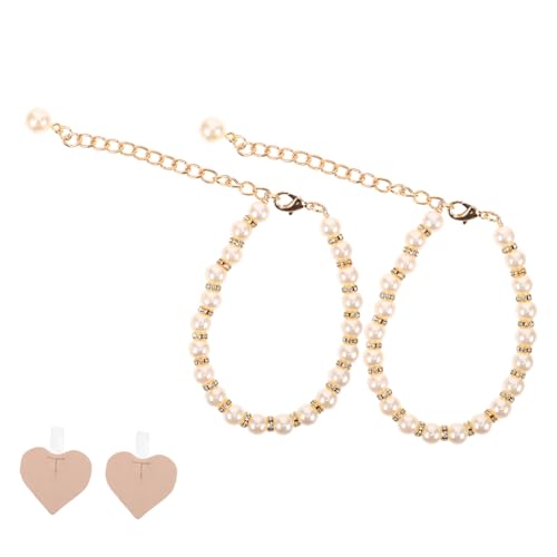 DIKACA 2 Stück Perlen Schuhriemen für High Heels Rutsch Schuhbänder mit Modischer Perlenkette Verstellbare Dekorative Pumps Riemen für Damen Verhindert Schuhrutschen und Sorgt für von DIKACA