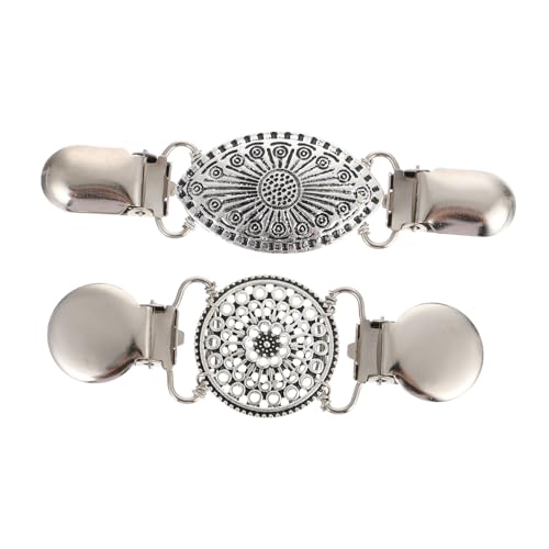 DIKACA 2 Stück Retro Cardigan Clips Teiliges aus Robustem Vielseitige Kragen und Schalhalter Stilvolle Verschlussclips für Offene Strickjacken für Pullover Kleider Schals und Blusen von DIKACA