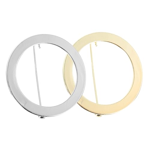 DIKACA 2 Stück Runde Legierungs pins Dekorative Metall broschen Brustnadeln aus Langlebigem Material Farbbeständig Modisches Accessoire für Kleidung und Strickjacken Geeignet für Alltag von DIKACA