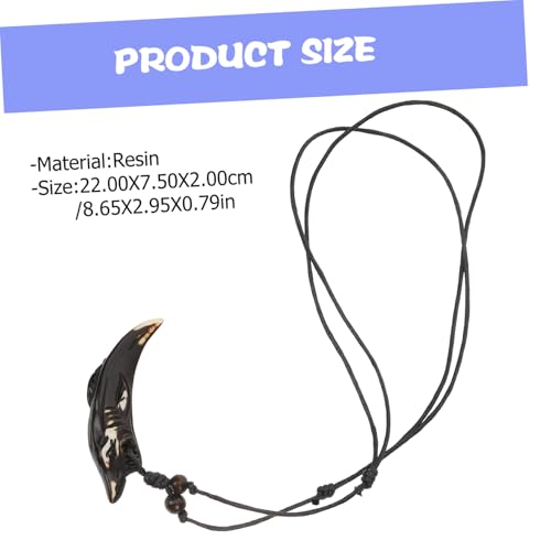 DIKACA 2 Stück Shark Anhänger Halskette Resin Herren Kette Langlebig Auffällig für Party Club Tanz Geeignet Modisches Accessoire in Schwarz und Rotbraun von DIKACA