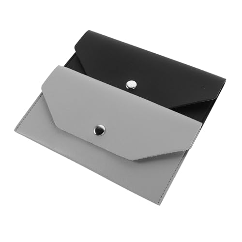 DIKACA 2 Stück Teiliges Damen Portemonnaie Kompakte PU Geldbörse mit Druckknopfverschluss Kratzfest Stilvoll Vielseitig für Reise Alltag mit Münzfach in Schwarz von DIKACA