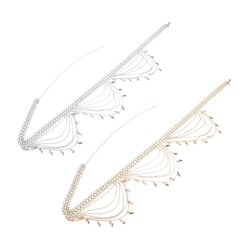 DIKACA 2 Stück Teiliges Damen Taillengürtel Mehrlagige Metall Bauchkette Verstellbar Ethno Stil Hüftkette Body Chain Schmuck für Kleider Jeans Sommermode von DIKACA