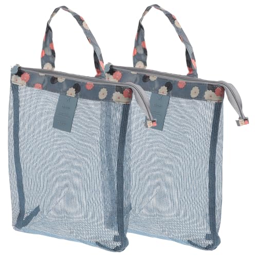 DIKACA 2 Stück Teiliges Mesh Kosmetiktaschen Atmungsaktive Strapazierfähige Reise Organizer für Make up und Toilettenartikel Tragbar mit Griff Leicht und Platzsparend für Damen und von DIKACA