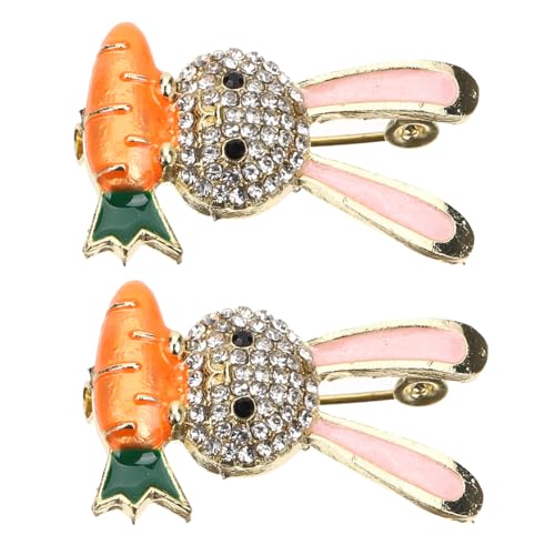 DIKACA 2 Stück Teiliges Rabbit Pin Niedliche Tierbrosche aus Langlebig und Fest Fixierbar Vielseitiges Kleidungsornament für Jacken Schals und Taschen für Damen und Festliche Anlässe von DIKACA