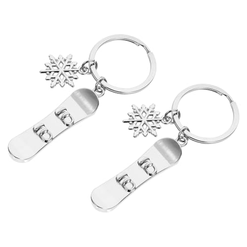 DIKACA 2 Stück Teiliges Snowboard Schlüsselanhänger Schneeflocken Design Robuste Schlüsselanhänger Tasche Anhänger für Skifahrer und Winter Sportfans Stilvoller Schlüsselbund Charm von DIKACA