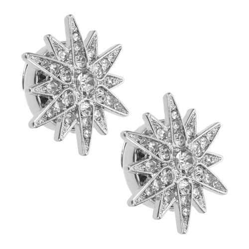 DIKACA 2 Stück Teiliges Strassbesetzte Metall-button-covers Hexagramm Schmuck für Damen Hemdjacken Blusen Vielseitige Abnehmbare Knopfverschönerung für DIY Mode von DIKACA