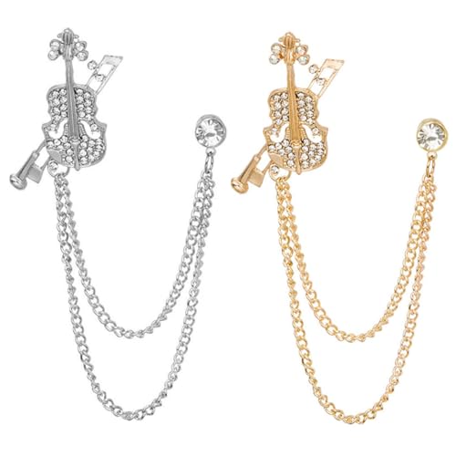 DIKACA 2 Stück Teiliges Violin Broschen aus Langlebiger Legierung Anstecknadeln für Damen Geeignet als Lapel Pin für Anzug Kleidung Schals und Hüte für Alltag und Festliche Anlässe von DIKACA
