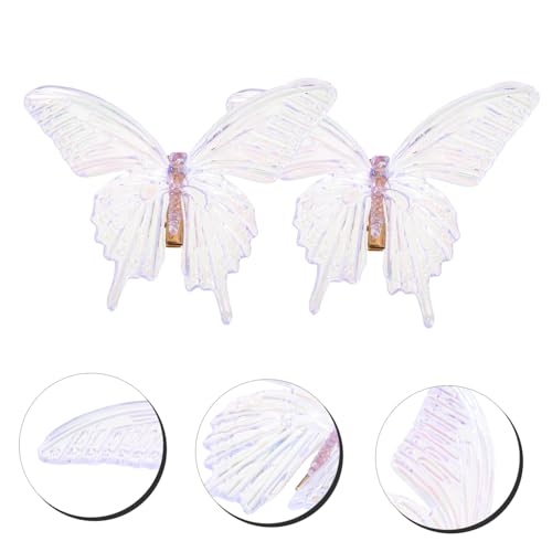 DIKACA 2 Stück Transparente Große Schmetterlings haarspangen für Mädchen Stabile Haarklammern für Teenager Dekorative Haarclips für Alltag Cosplay Geburtstag von DIKACA
