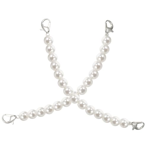 DIKACA 2 Stück Verstellbare Fersenschlaufen mit Perlendekor Langlebige und Rutschfeste Schuhriemen für Damen High Heels Stabilisierende Knöchelriemen für Sicheren Halt und Angenehmen von DIKACA