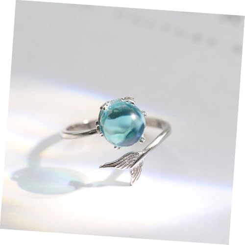 DIKACA 2 Stück Verstellbarer Fischschwanz ring Damen Mädchen Zinklegierung Offener Strand Schmuck mit Glitzer Romantisches Design für Alltag und Besondere Anlässe DIKACA 2 Stück Verstellbarer Fischschwanz ring Damen Mädchen Zinklegierung Offener Strand Schmuck mit Glitzer Romantisches Design für Alltag und Besondere Anlässe von DIKACA