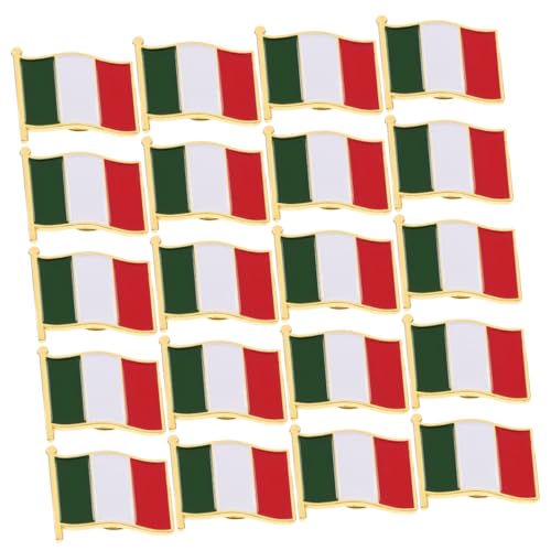 DIKACA 20 Stück Teiliges Italienische Flaggen Broschen aus Metall Leichte Anstecknadeln mit Butterfly Verschluss Eleganter Schmuck für Hemd Anzug Hut Vielseitiges Accessoire für Männer von DIKACA