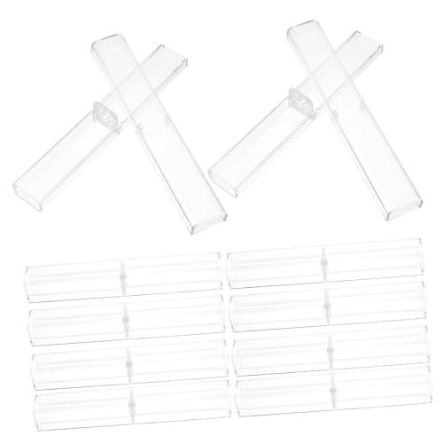 DIKACA 25 Stück Teiliges Transparentes Pen Case Klare Kunststoff Stifthalter mit Abnehmbaren Enden und Rillen Vielseitige Aufbewahrung für Füller Kugelschreiber Geschenkbox für Schüler von DIKACA