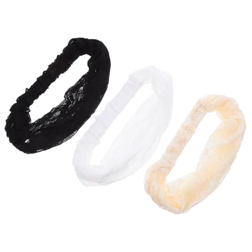 DIKACA 3 Stück Damen Spitzen-stirnbänder Elastisch Atmungsaktiv Mesh Boho Bandana Haarbänder Für Sommer Outdoor Alltag Vielseitig Dehnbar Non-slip Haarschmuck Dunkel von DIKACA