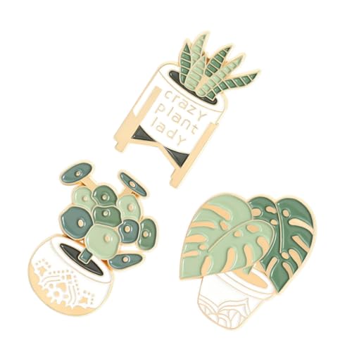 DIKACA 3 Stück Kreative Sukkulenten Broschen aus Legierung Leichte Anstecknadeln für Kleidung Modische Pflanzen deko für Jacken Kleider Vielseitig Tragbar bei Feiern und Alltag von DIKACA