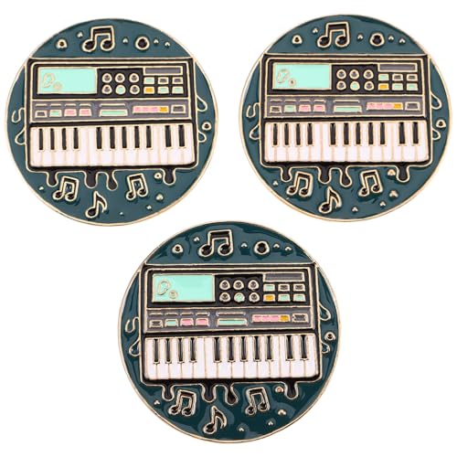 DIKACA 3 Stück Musikinstrument Broschennadeln Für Mädchen Boutonniere Corsage Musikalische Brosche Brosche Für Kleidung Kawaii Anstecknadeln Musikknopf Anstecknadel Metall von DIKACA