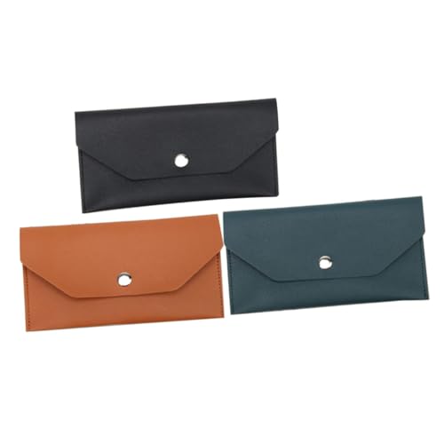 DIKACA 3 Stück PU Briefumschlag Geldbörse Multifunktionsbörse mit Kartenfächern für Karten Münzen und Bargeld von DIKACA