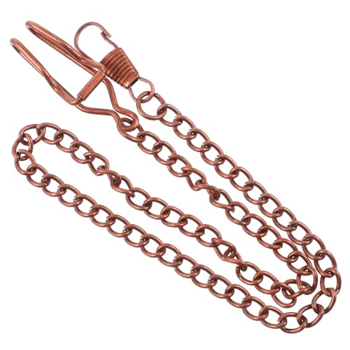 DIKACA 3 Stück Rote Kupfer Taschenuhrketten Lange Clip Kette als Dekoratives Accessoire für Herren Vintage Uhr Schlüsselanhänger Robust und Abnehmbar von DIKACA