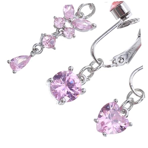 DIKACA 3 Stück Teiliges Fake Bauchnabelringe für Damen mit Schmetterling Herz und Runddesign Schmerzfreies Piercing Funkelnde Zirkonia Eleganter Körperschmuck für Hochzeit Sommer Strand von DIKACA