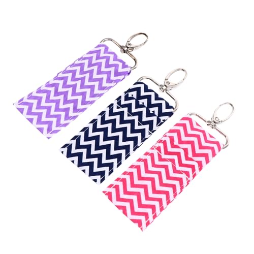 DIKACA 3 Stück Teiliges Lippenstift etui mit Schlüsselanhänger Tragbare Kleine Aufbewahrungstasche in Lebendigen Farben Handgefertigt Organisiert Lippenstifte Sicher für Unterwegs und von DIKACA