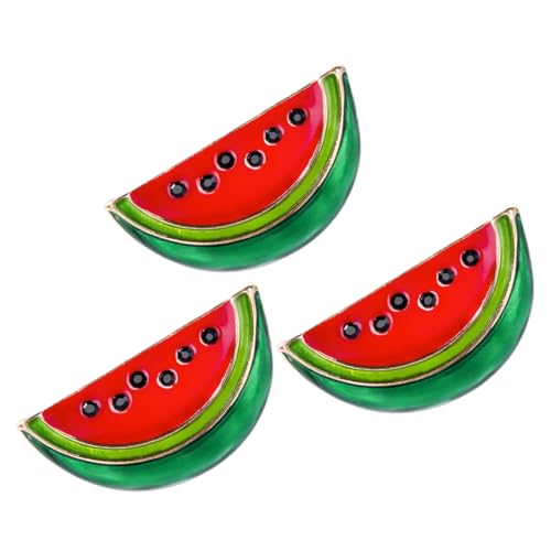 DIKACA 3 Stück Teiliges Mini Wassermelonen Broschen Leichte Cartoon Anstecknadeln für Damen Shirt Collar Clips und Scarf Clips Stabile Cardigan Befestigung für Alltag und Festtage von DIKACA