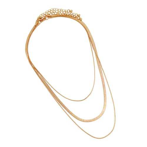 DIKACA 3 Stück Teiliges Punk Stil Halsketten Mehrlagige Flache Schlangenkette aus Schlüsselbein Schmuck Accessoires für Damen Kreative Party und Alltagsdekoration von DIKACA