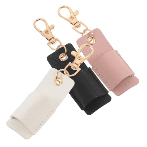 DIKACA 3 Stück Teiliges Stiftetui mit Schlüsselanhänger Einzelner Stifthalter mit Litchi Kratzfestes Tragbares Federmäppchen für Ärzte Eleganter Schutz für Unterschriftenstifte von DIKACA