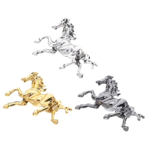DIKACA 3 Stück Teiliges Vintage Chinesisches Pferde-broschen- Metall Tier-anstecker Robust und Sicher Modisches Accessoire für Männer und Frauen Passend zu Kleidung Rucksäcken Hüten von DIKACA