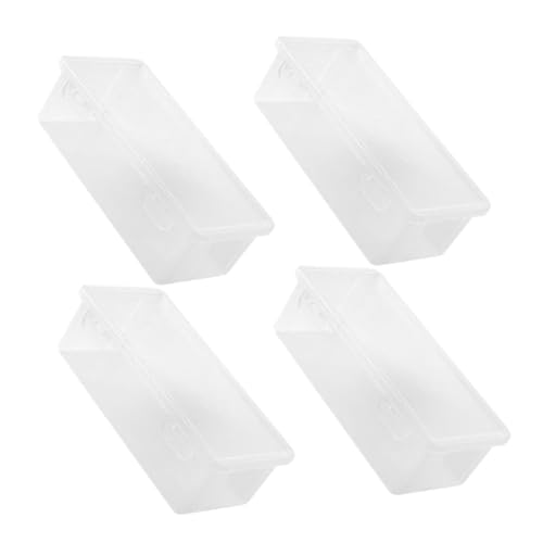 DIKACA 4 Stück Stapelbare Transparente Kunststoff stiftekästen mit Schnappverschluss Große Kapazität Klarer Aufbewahrungsbox für Büro Schule Schreibtischorganisation von DIKACA