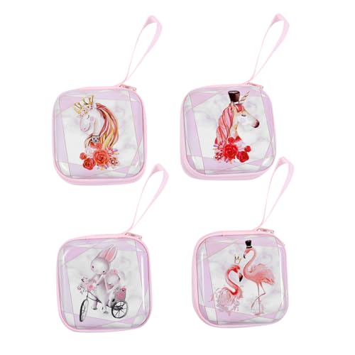 DIKACA 4 Stück Teiliges Einhorn Münzbeutel für Mädchen Niedliche Clutch Geldbörse Praktische Kleingeldtasche Modisch und Langlebig für Alltag Party und Shopping von DIKACA